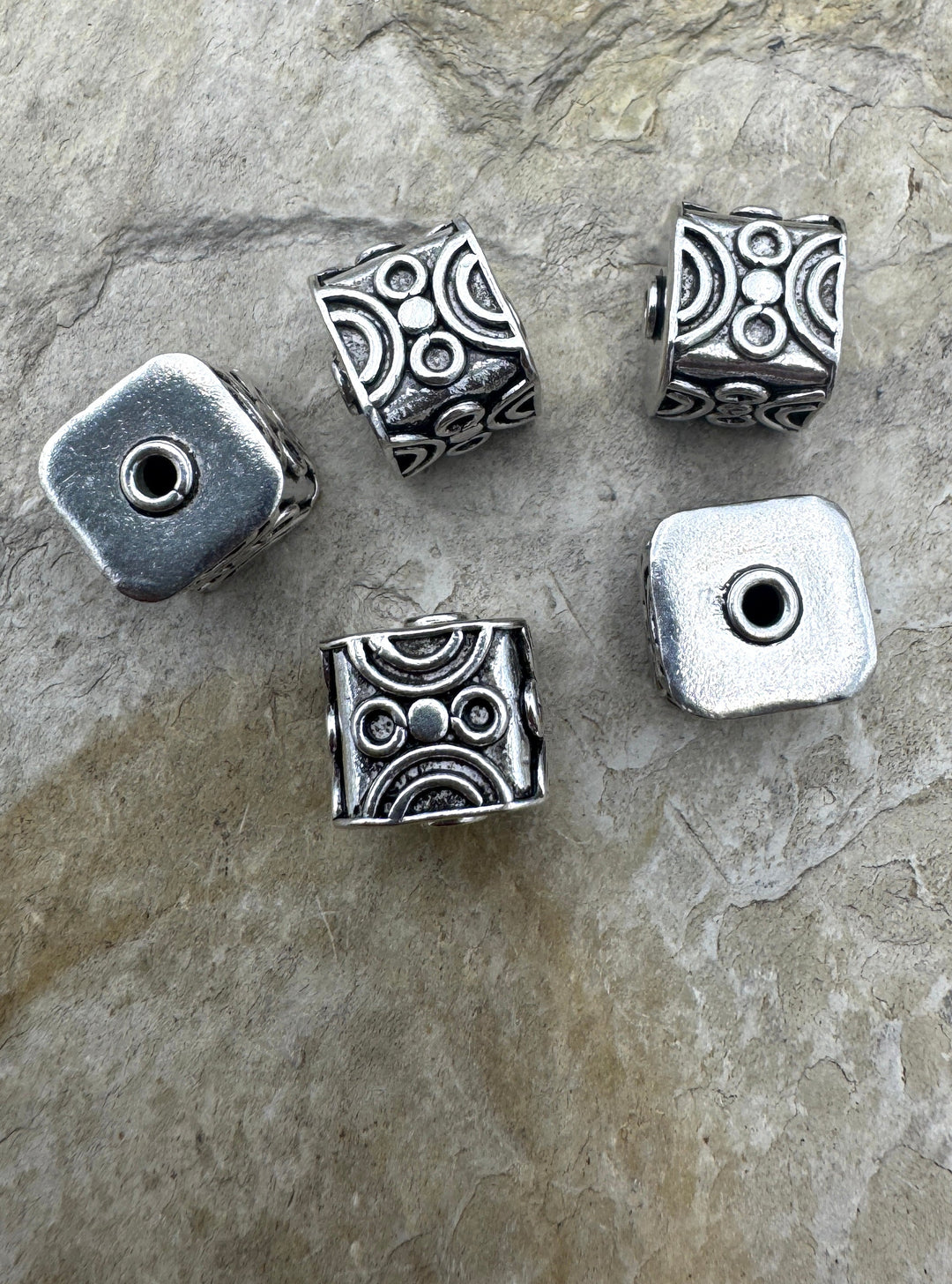 Sterling Silver Oxidized Beads 10mm Cube Shapped Beads Sold