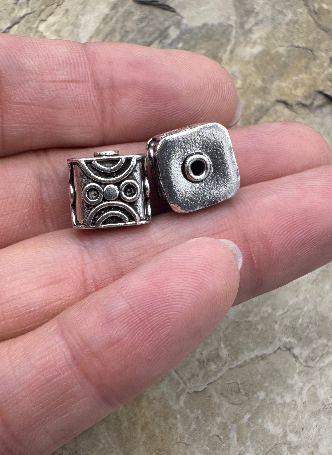 Sterling Silver Oxidized Beads 10mm Cube Shapped Beads Sold