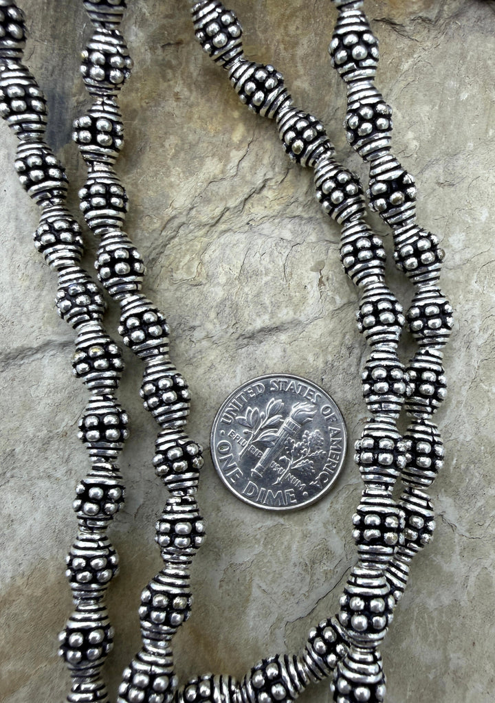 Sterling Silver Oxidized Beads,6x8mm HEAVY Egg Shaped Beads
