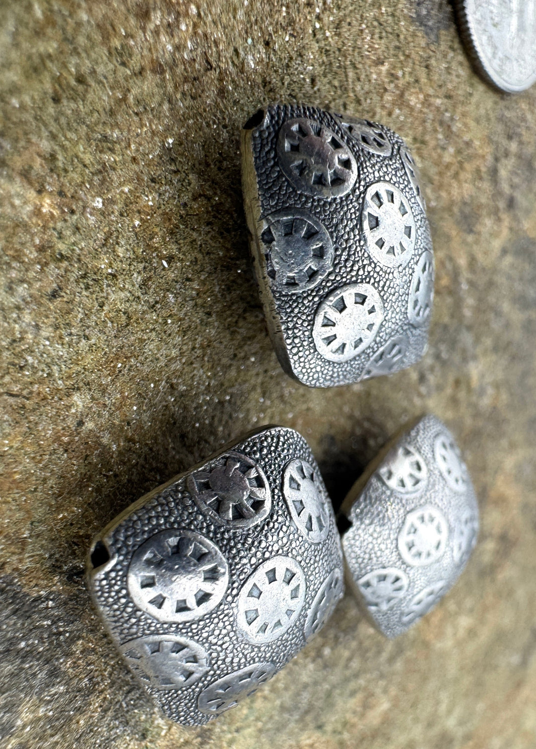 Sterling Silver Oxidized Beads BIG 18mm Puffed Diamond