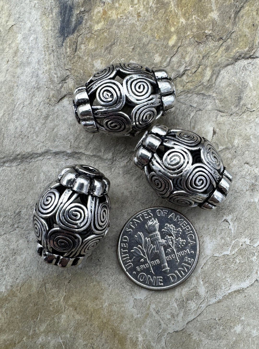 Sterling Silver Oxidized BIG 15x21mm Bead Sold Per One Bead