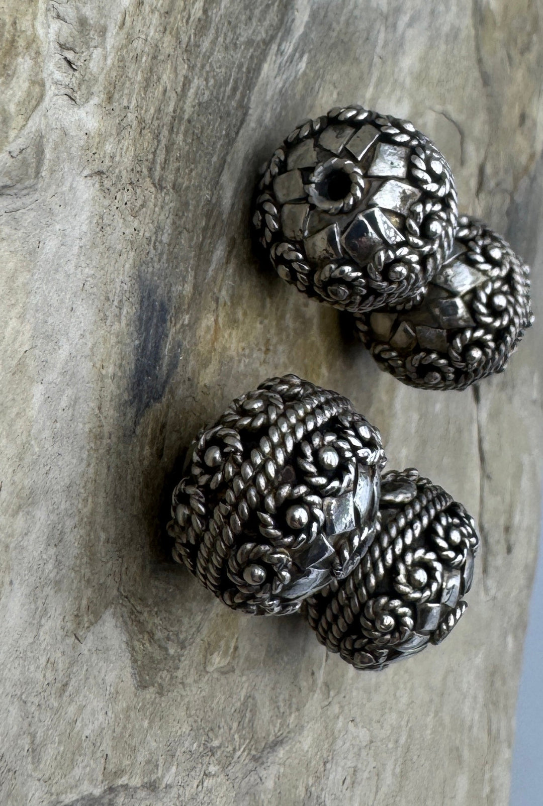 Sterling Silver Oxidized BIG HEAVY Rondelle Beads 17x15mm