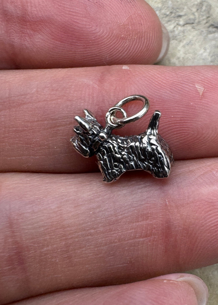 Sterling Silver Scottie Dog Charm 10x13mm - Jewelry Findings