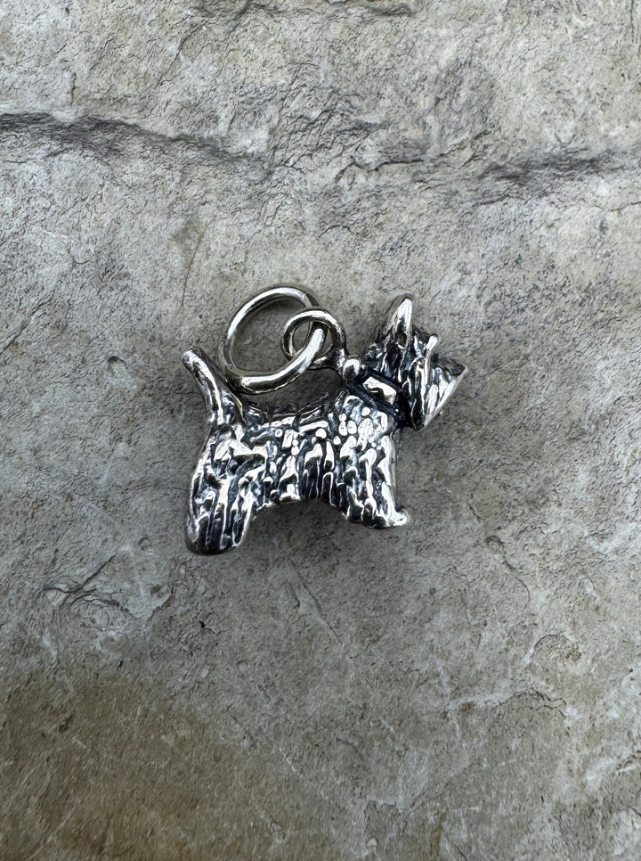 Sterling Silver Scottie Dog Charm 10x13mm - Jewelry Findings