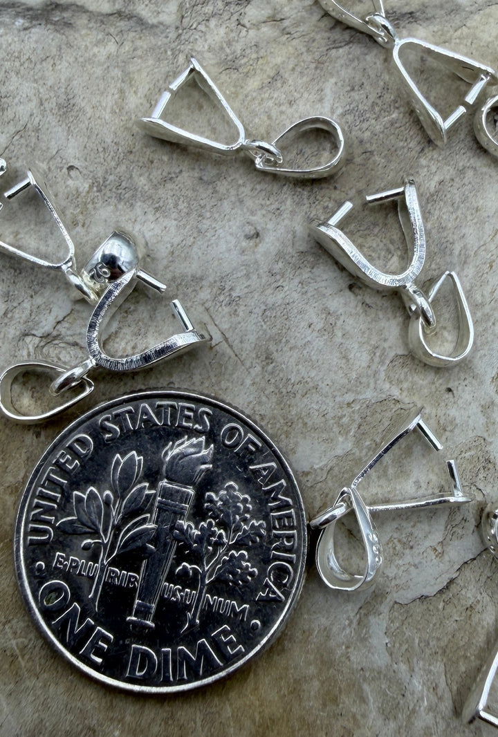 Sterling Silver Small Two Piece Pinch Bail 12mm total