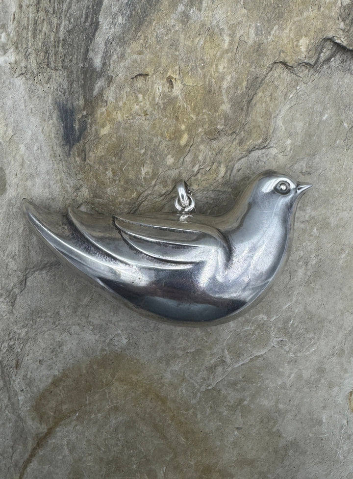 Sterling Silver Starfish BIG Bird Pendant 37x64x19mm