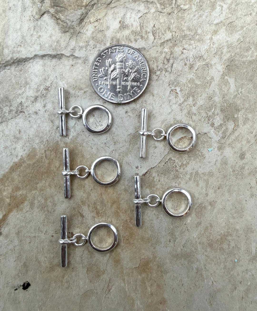 Sterling Silver Toggle Clasp Set 8.5mm Loop 14mm Bar.