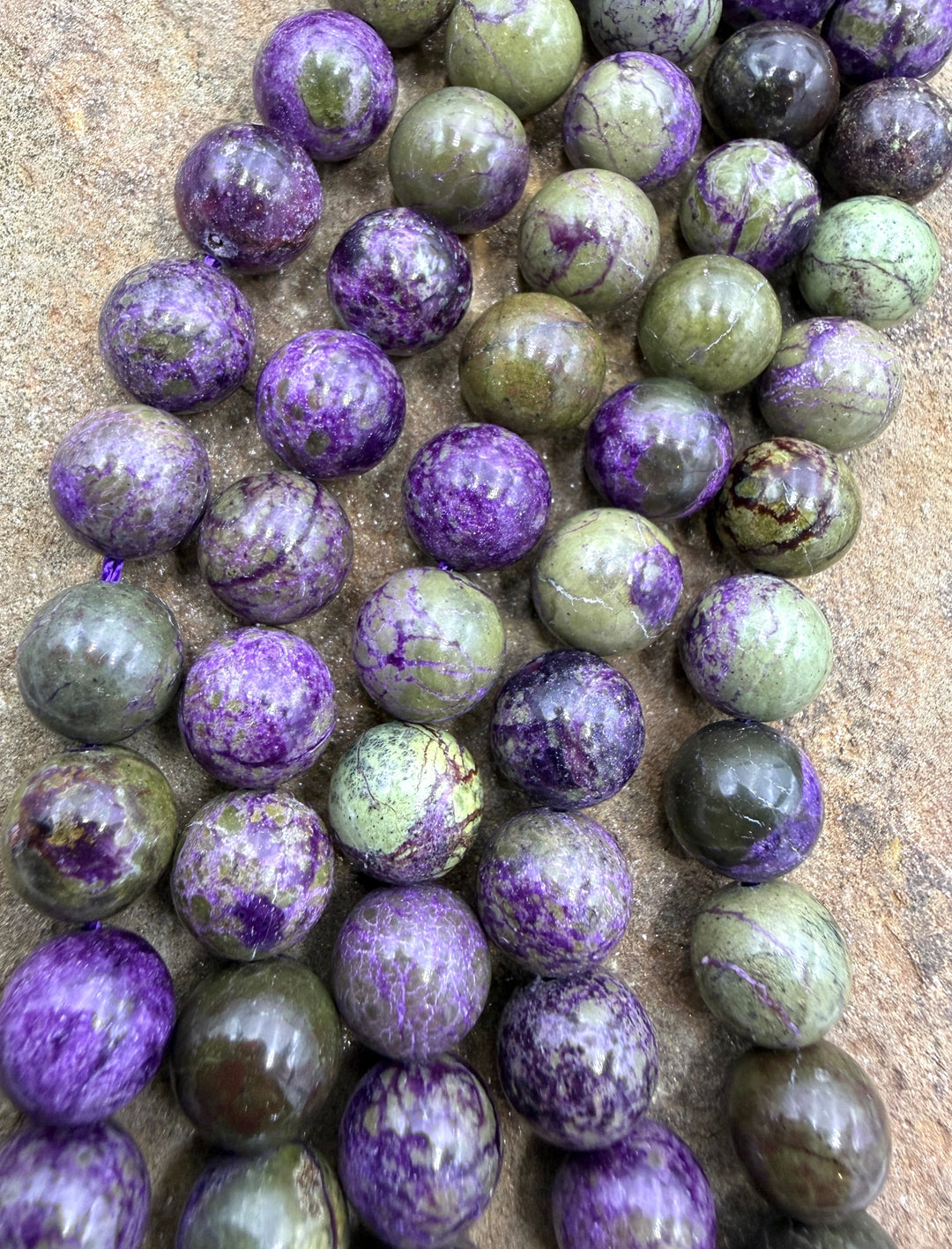 Stichite/Atlantisite (Australia) 10mm Round Beads 8 Inch