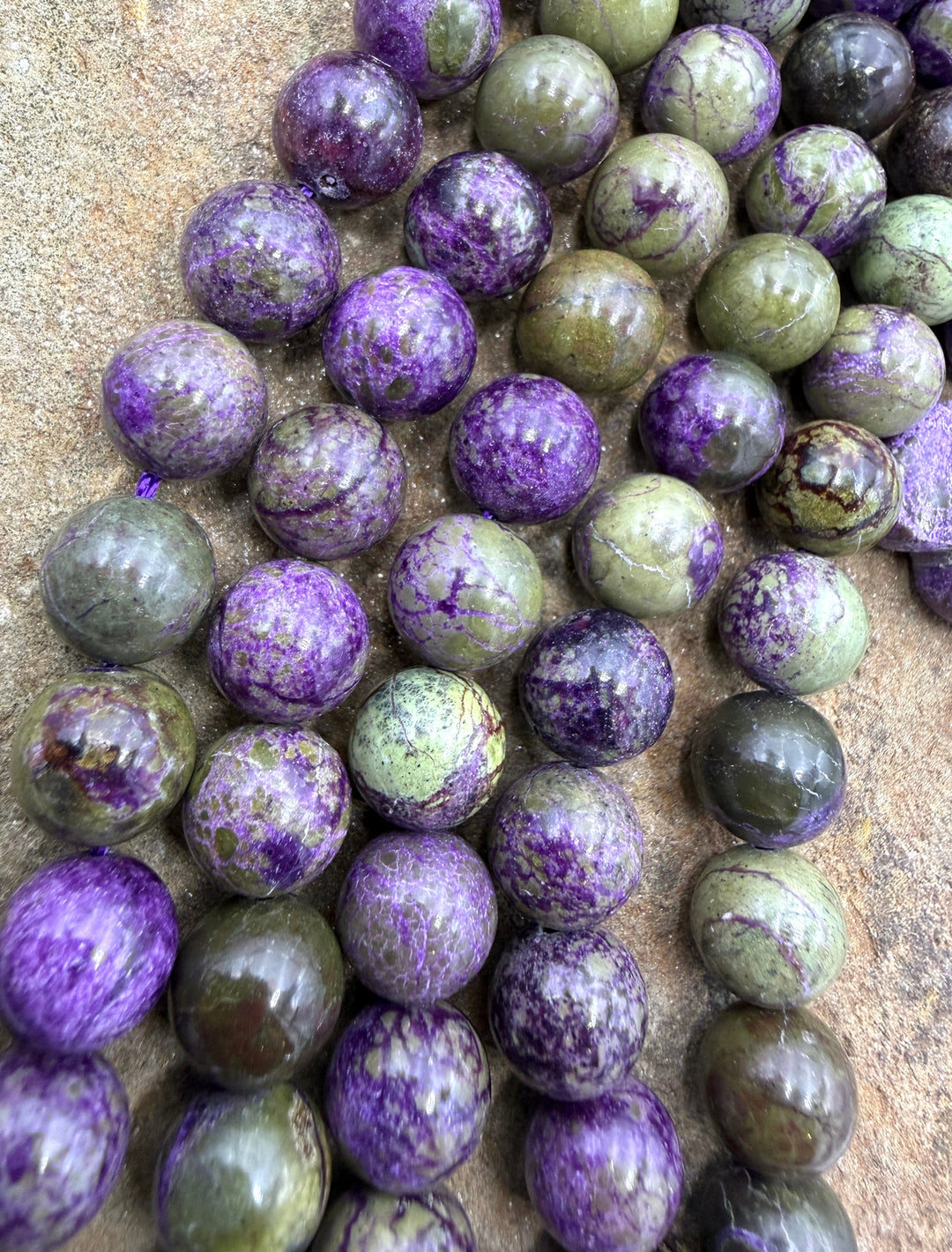 Stichite/Atlantisite (Australia) 10mm Round Beads 8 Inch