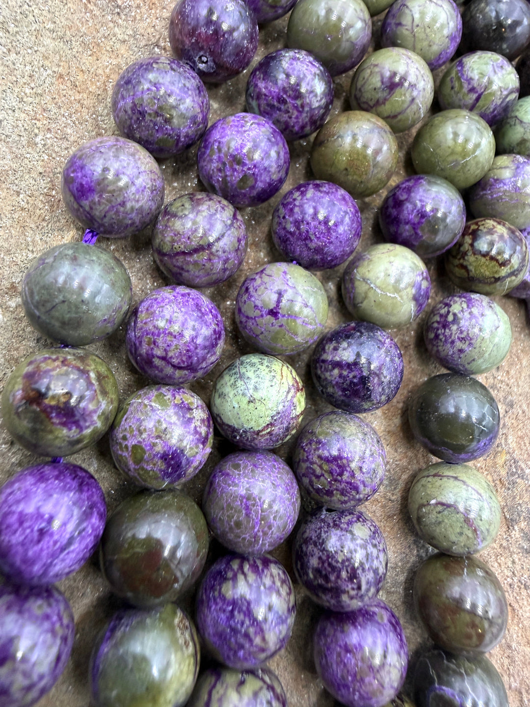 Stichite/Atlantisite (Australia) 10mm Round Beads 8 Inch