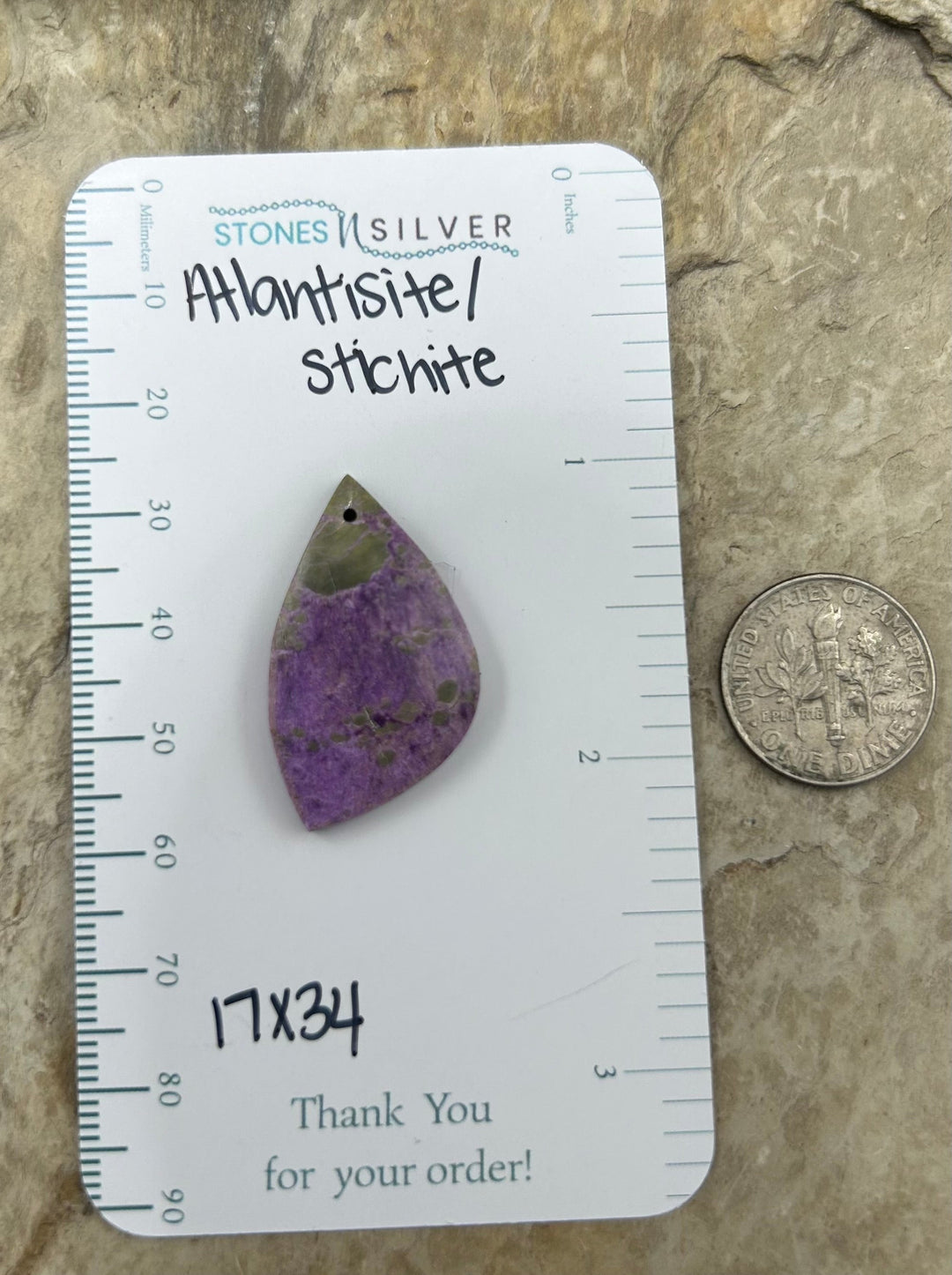 Stichite/Atlantisite (Australia) Focal Pendant Bead 17x34mm