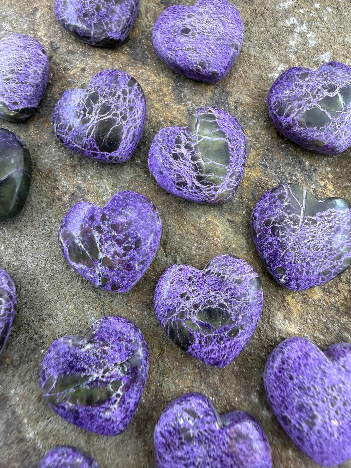 Stichite/Atlantisite (Australia) Heart Shaped Focal Beads