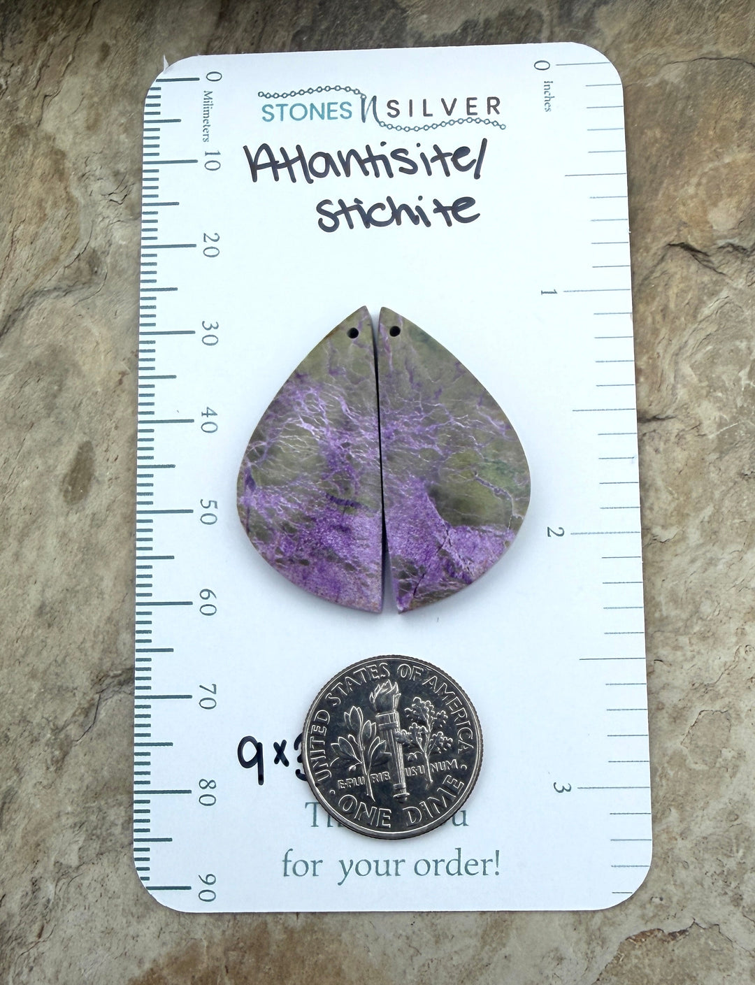Stichite/Atlantisite (Australia) Matching Earring Slab Bead