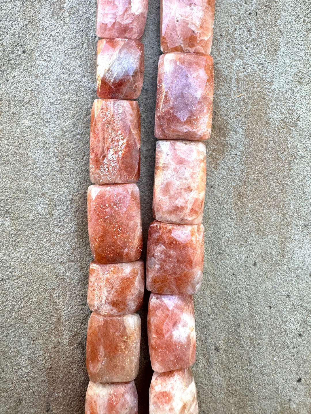 Sunstone 12x15mm Faceted Rectangle Shaped Bead Strands 16