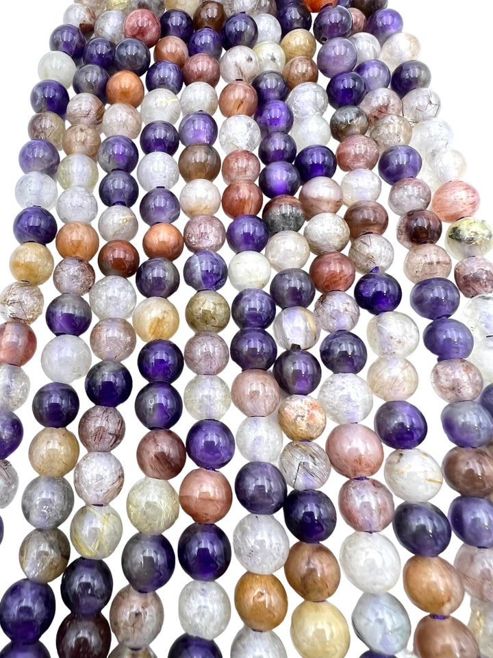 Super 7 (Melody Stone) (Brazil) Large Hole 8mm Round Beads