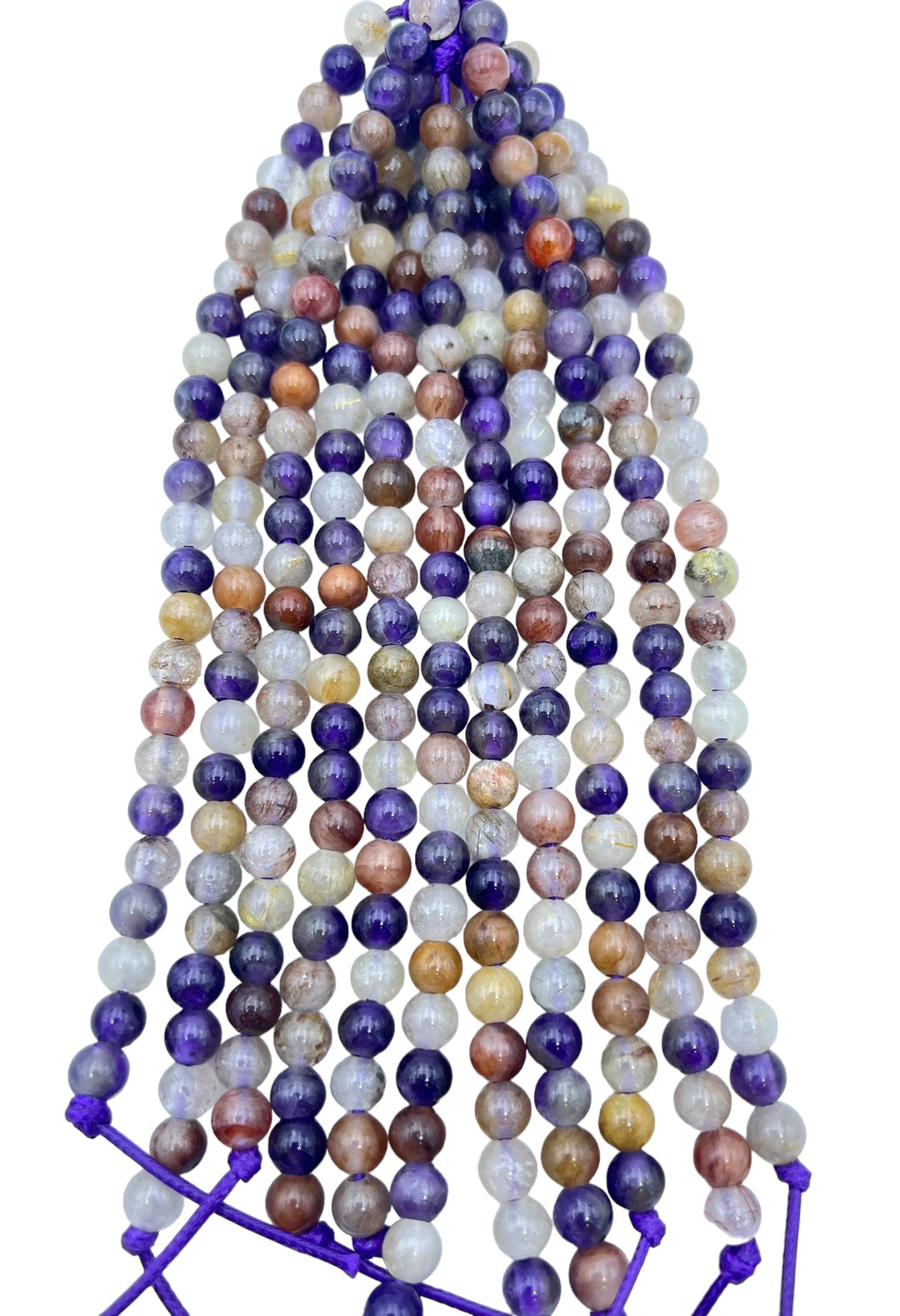 Super 7 (Melody Stone) (Brazil) Large Hole 8mm Round Beads