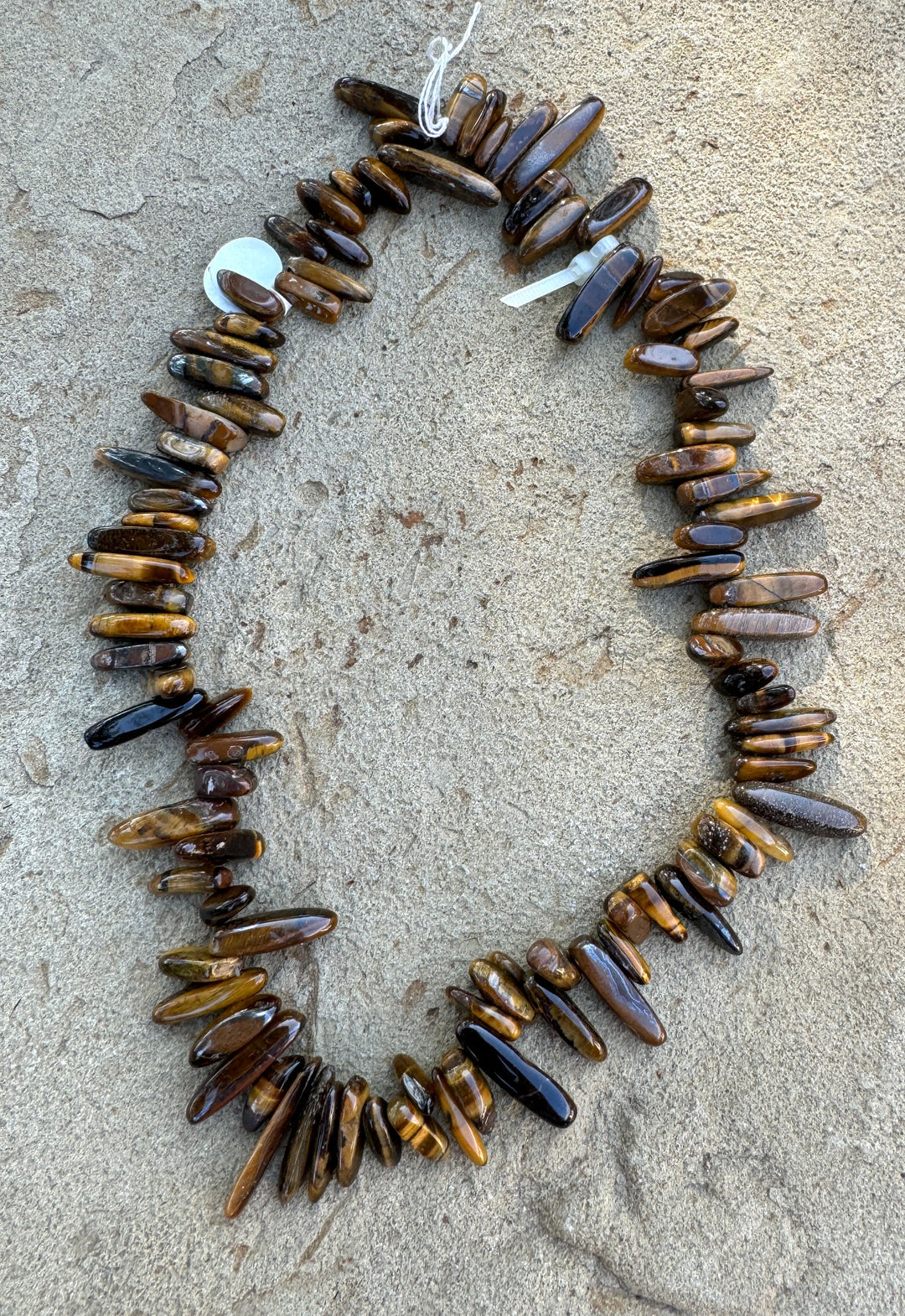 Tiger Eye Stick Beads 13-25mm 16 inch strand - Tiger Eye