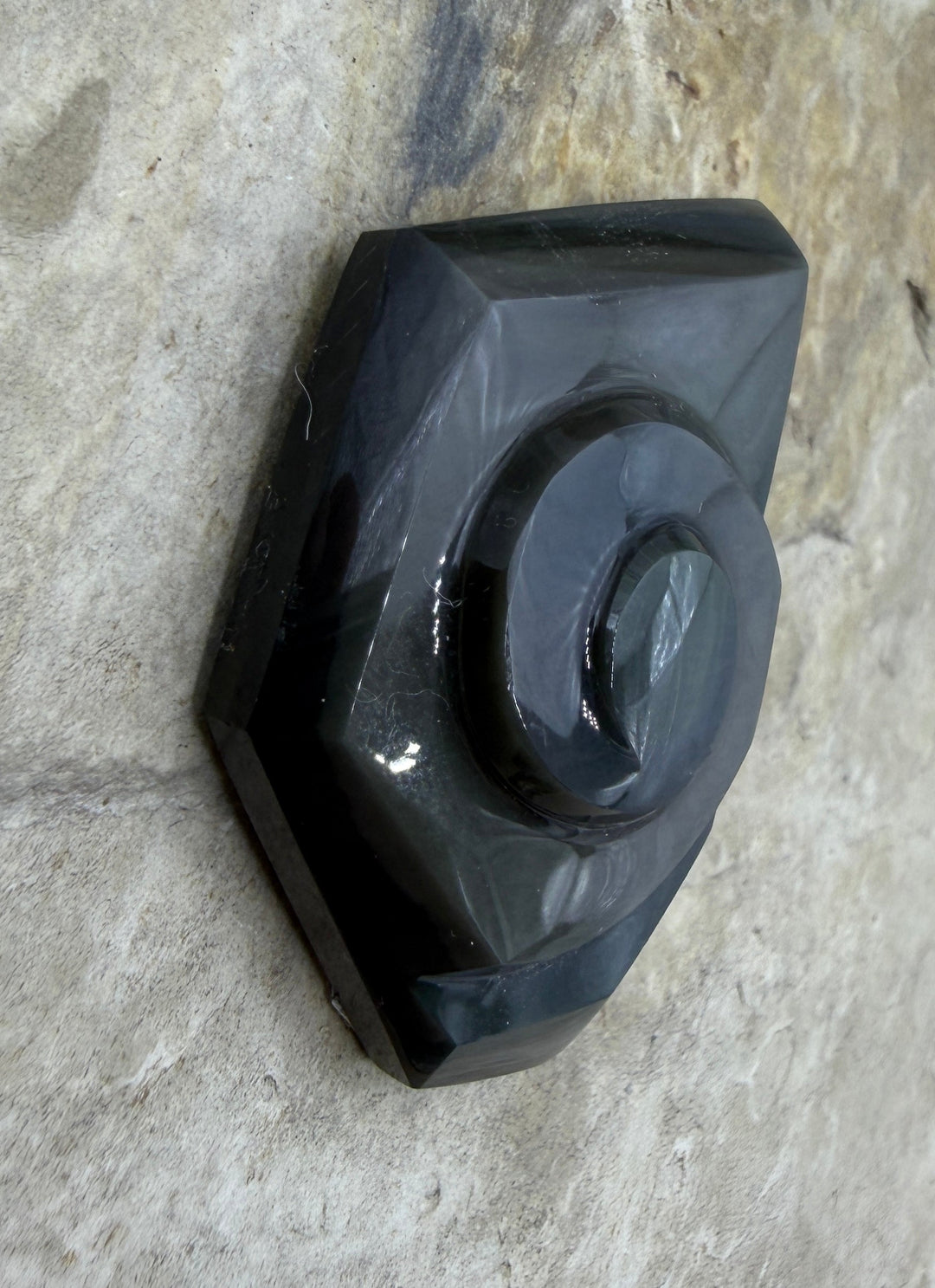 Top Quality Carved Obsidian Cabochon 33x44mm - Obsidian