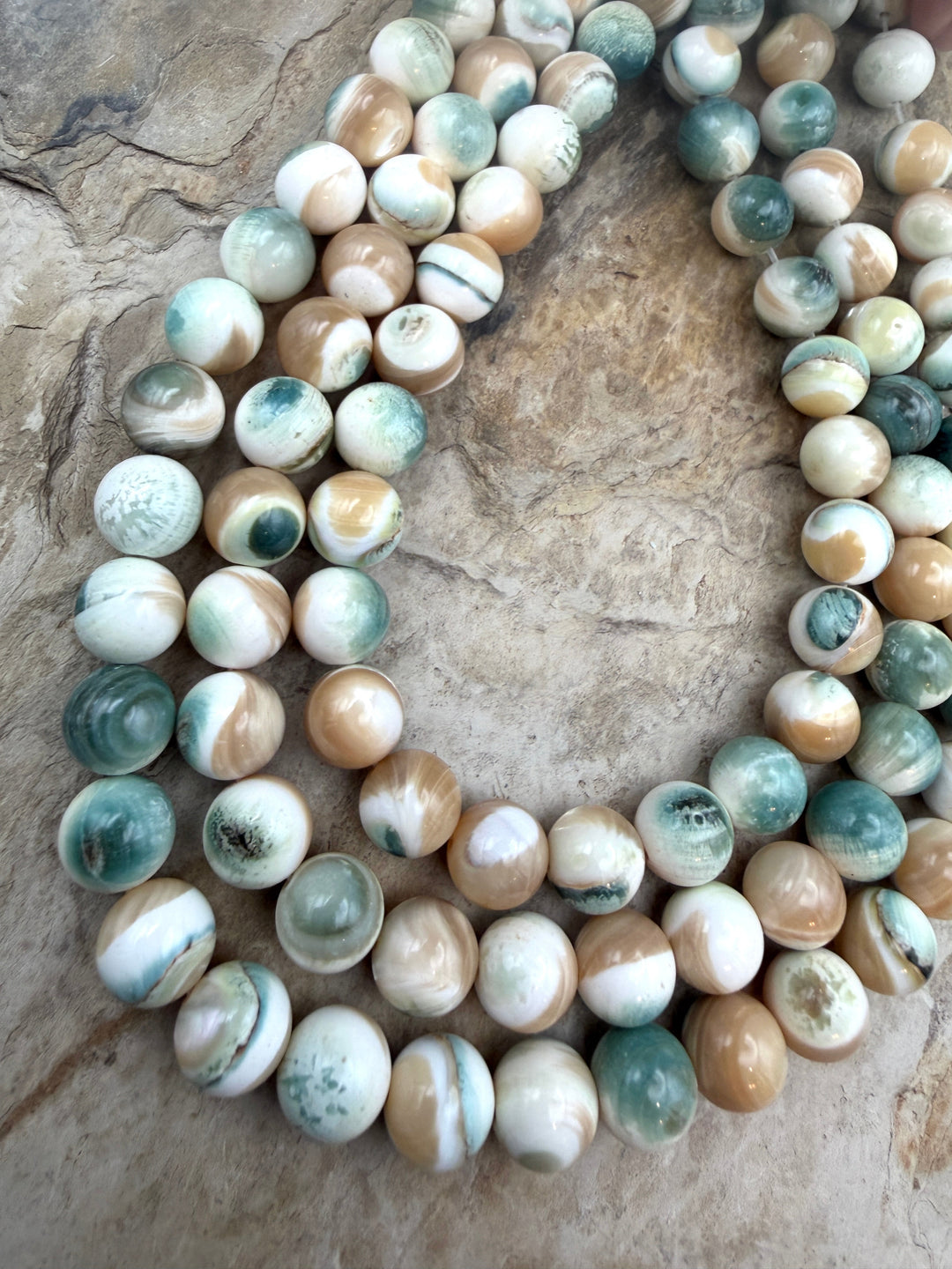 Turbo Marmoratus Shell 8mm Beads ONE 16 Inch Strand