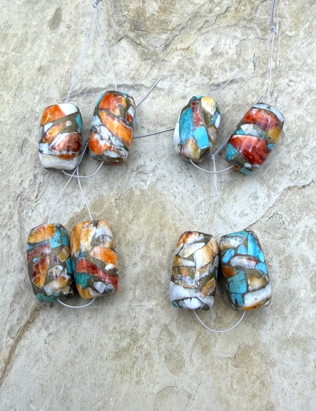 Turquoise and Orange Spiny Oyster with Bronze Composite