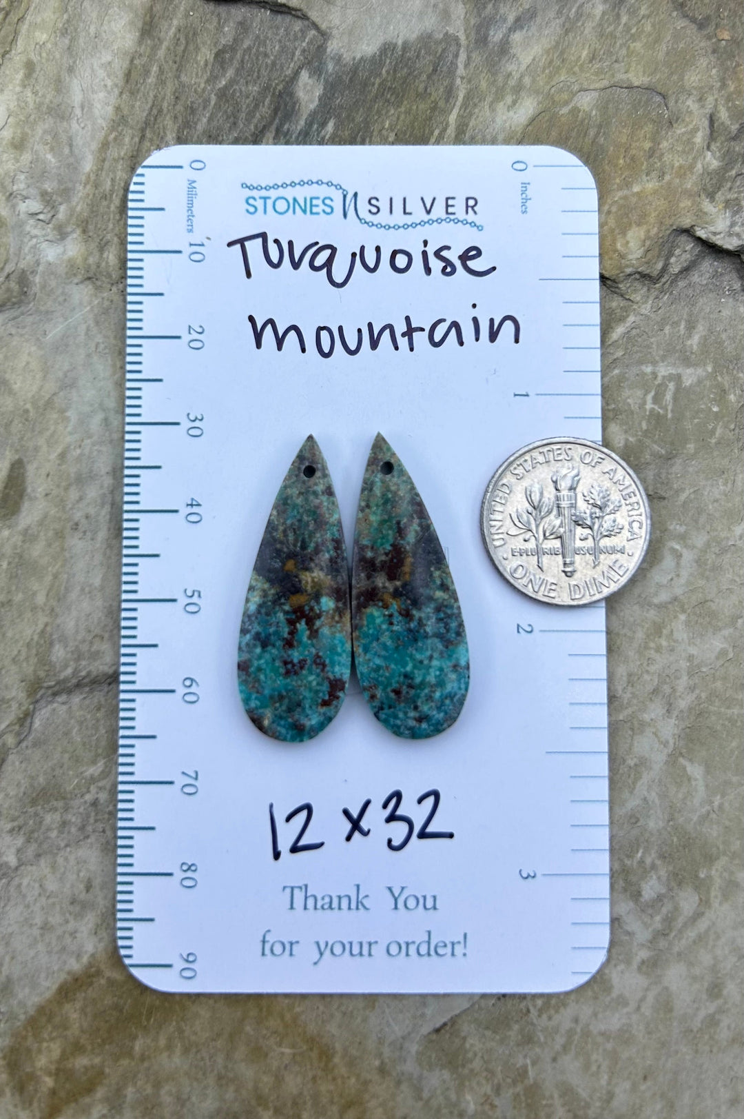 Turquoise Mountain (Arizona) Matching Earring Slab Bead