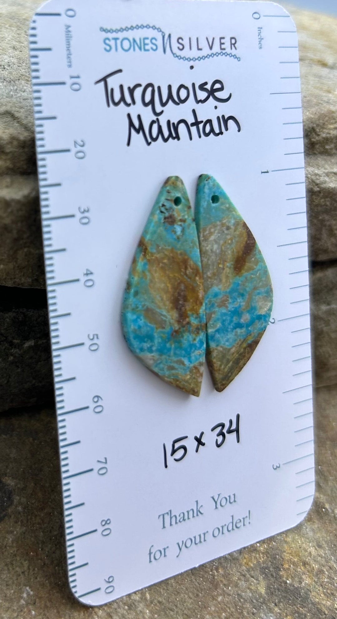 Turquoise Mountain (Arizona) Matching Earring Slab Bead