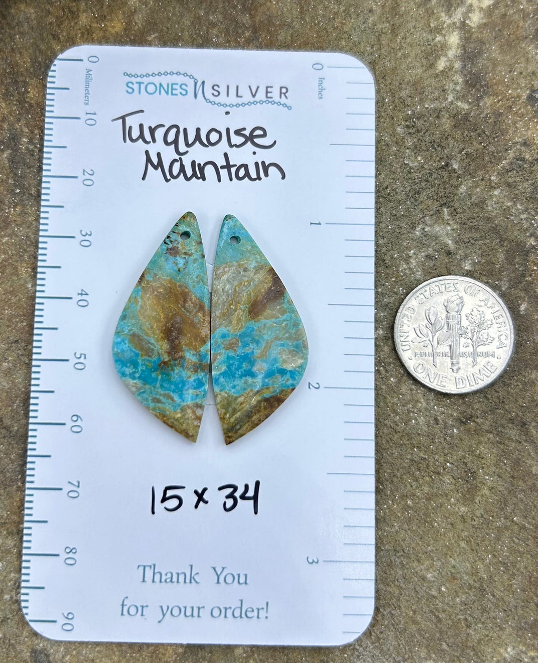 Turquoise Mountain (Arizona) Matching Earring Slab Bead