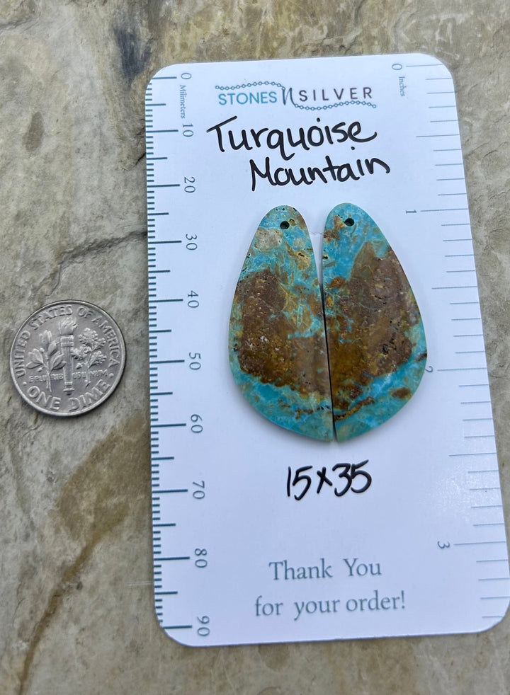 Turquoise Mountain (Arizona) Matching Earring Slab Bead