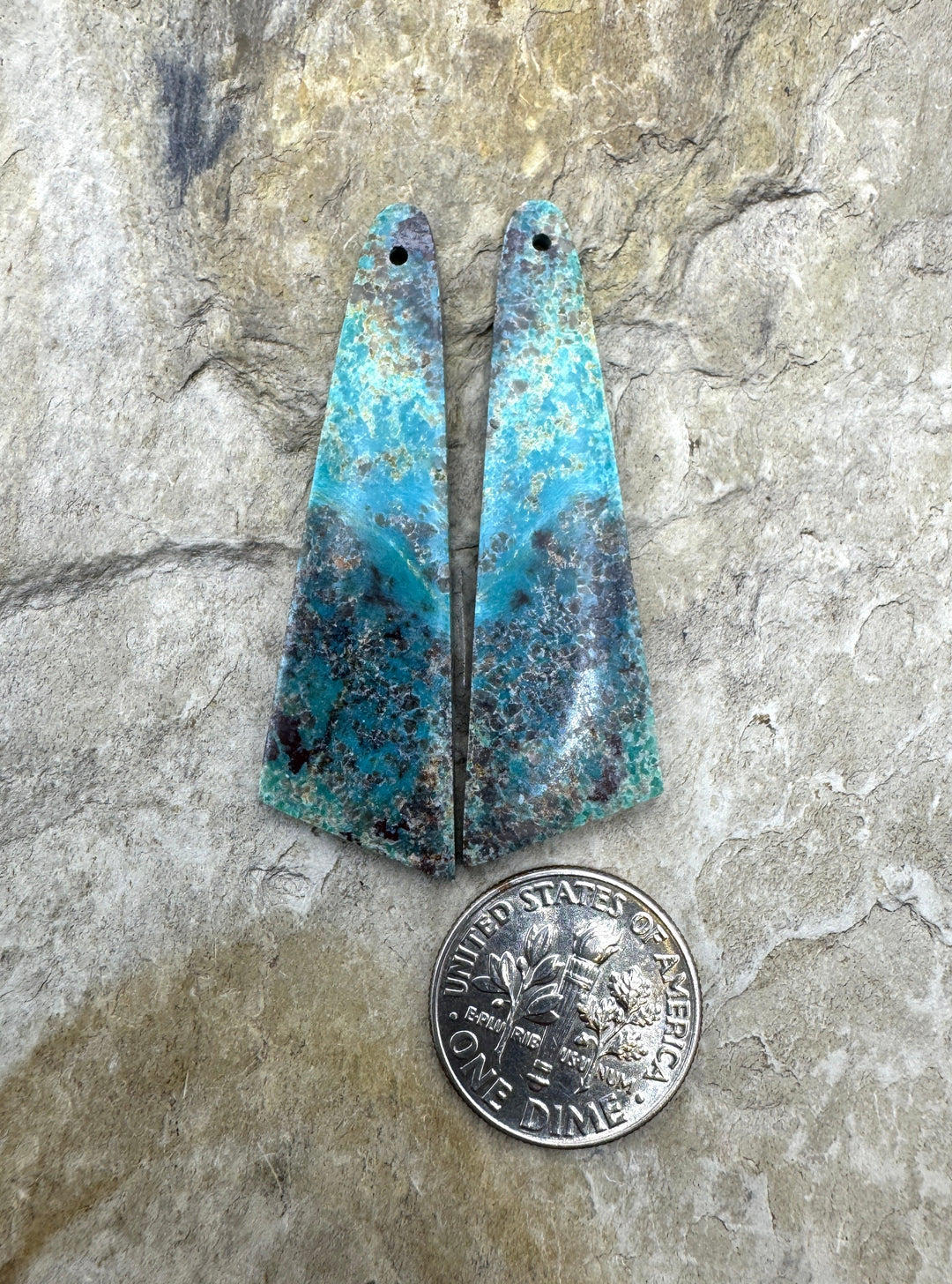 Turquoise Mountain Turquoise (AZ) BIG Matching Earring Slab