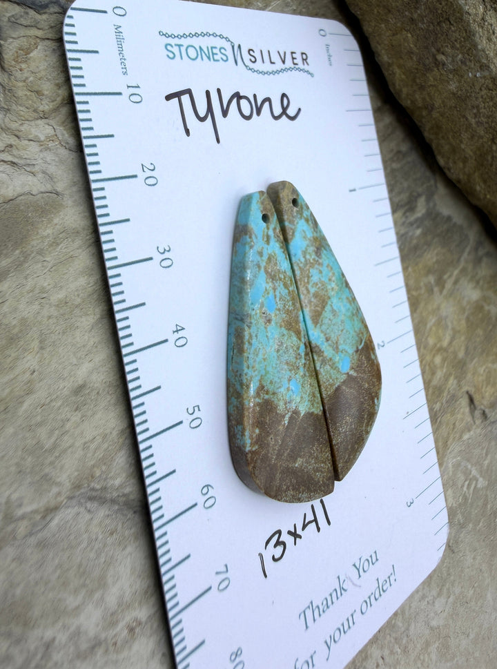 Tyrone Turquoise (New Mexico) Matching Earring Slab Bead