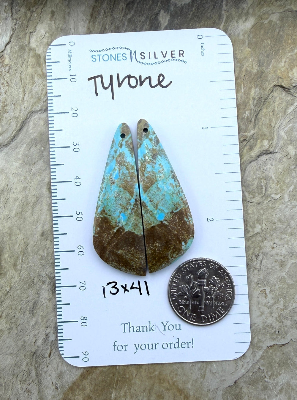 Tyrone Turquoise (New Mexico) Matching Earring Slab Bead