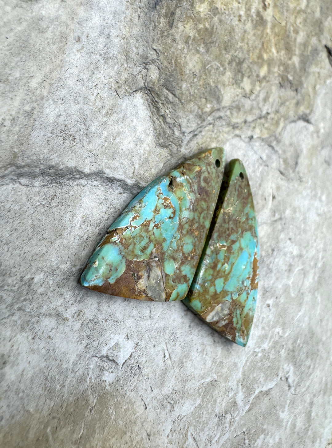 Tyrone Turquoise (New Mexico) Matching Earring Slab Bead