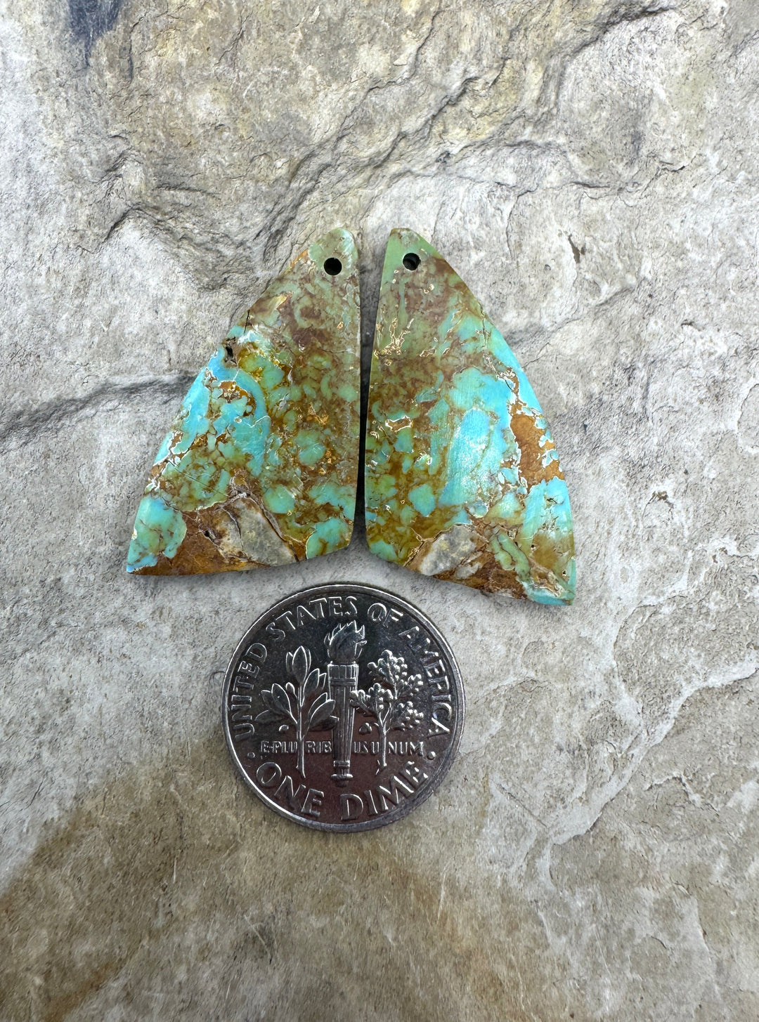 Tyrone Turquoise (New Mexico) Matching Earring Slab Bead