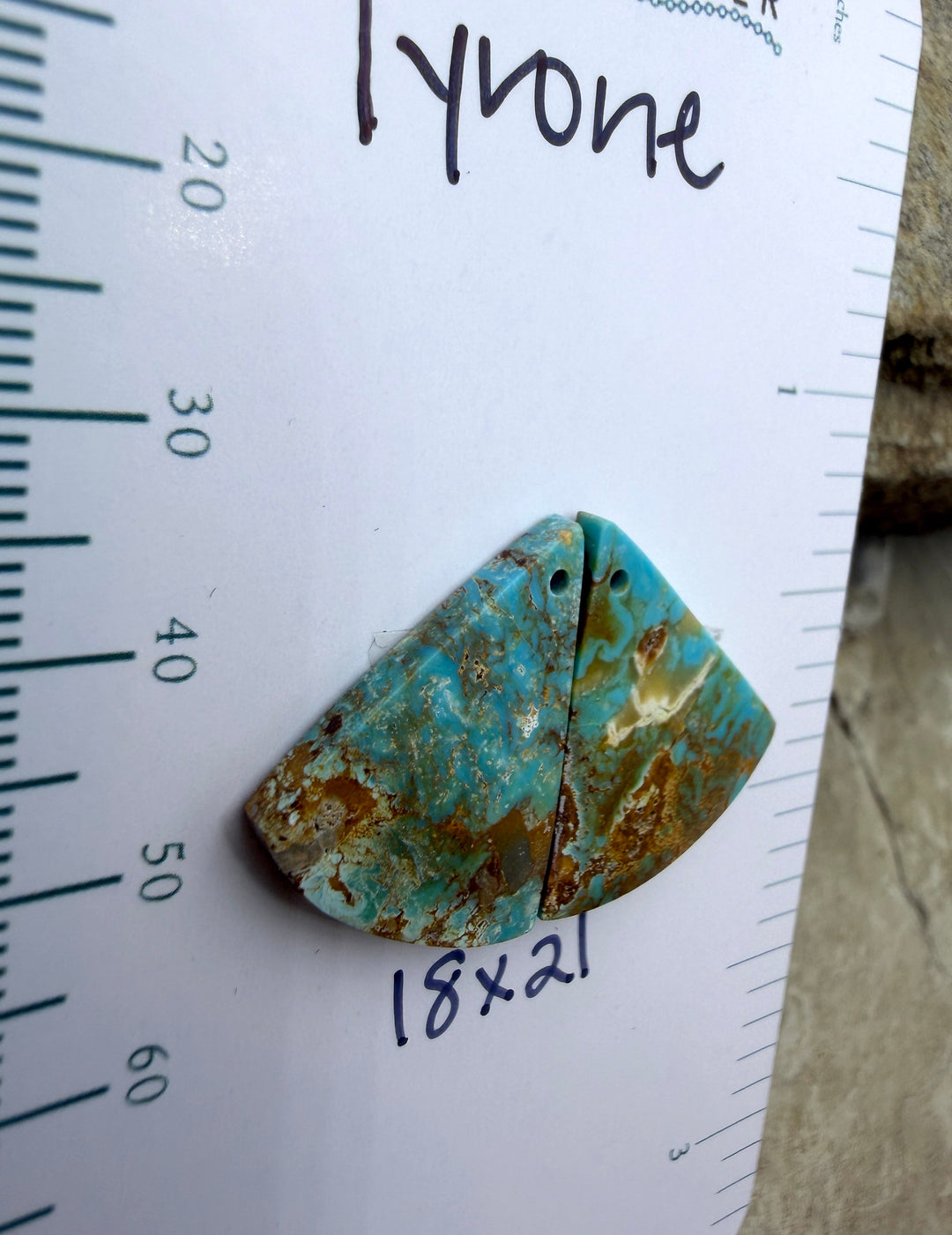 Tyrone Turquoise (New Mexico) Matching Earring Slab Bead
