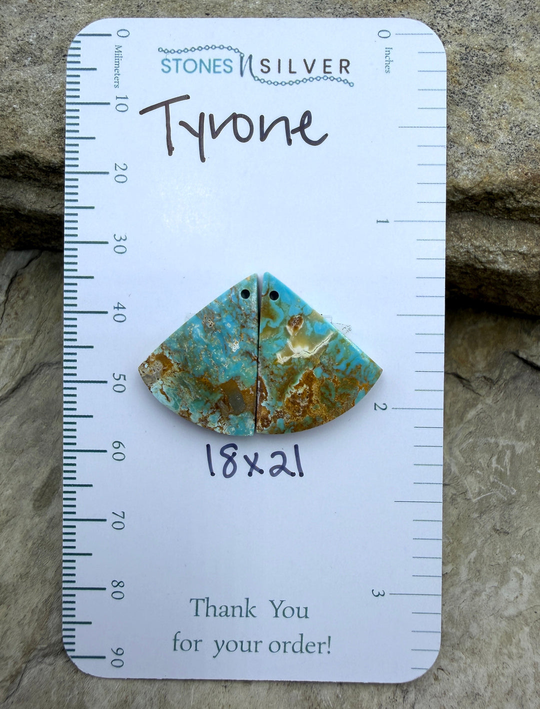 Tyrone Turquoise (New Mexico) Matching Earring Slab Bead