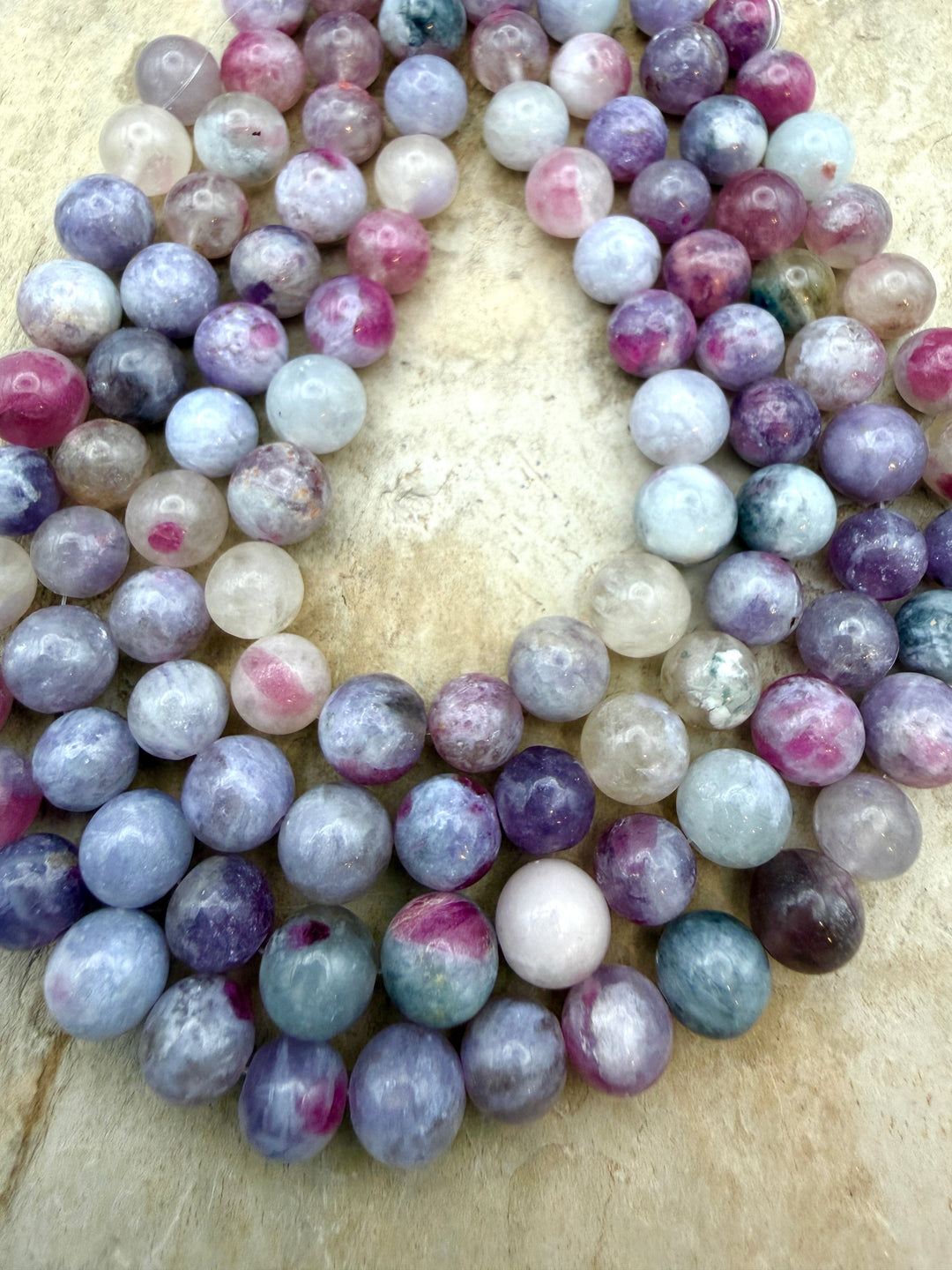 Unicorn Stone 7mm Round Beads ONE 8 inch strand - Tourmaline