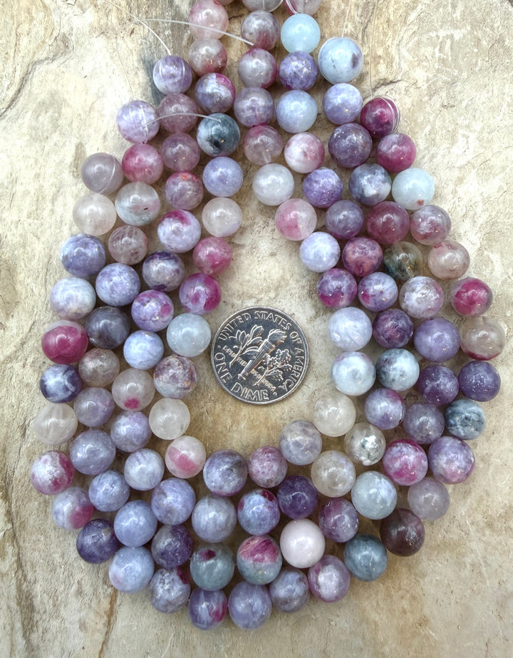 Unicorn Stone 7mm Round Beads ONE 8 inch strand - Tourmaline