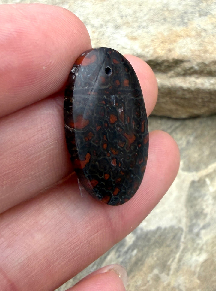 Utah Dinosaur Bone Focal Pendant Bead 16x26mm - Dinosaur
