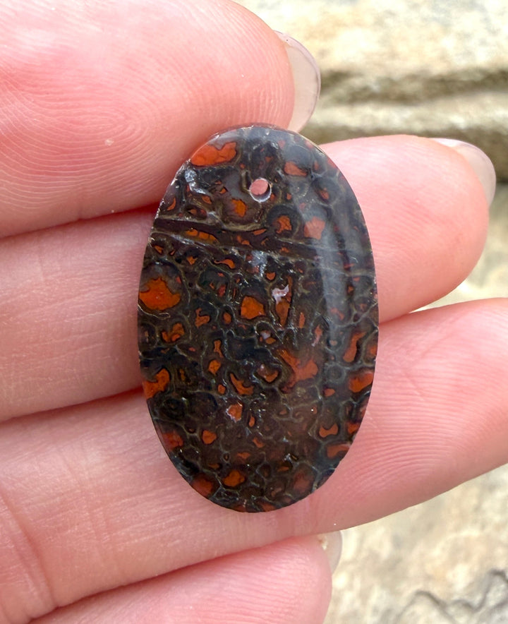 Utah Dinosaur Bone Focal Pendant Bead 16x26mm - Dinosaur