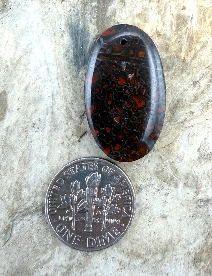 Utah Dinosaur Bone Focal Pendant Bead 16x26mm - Dinosaur