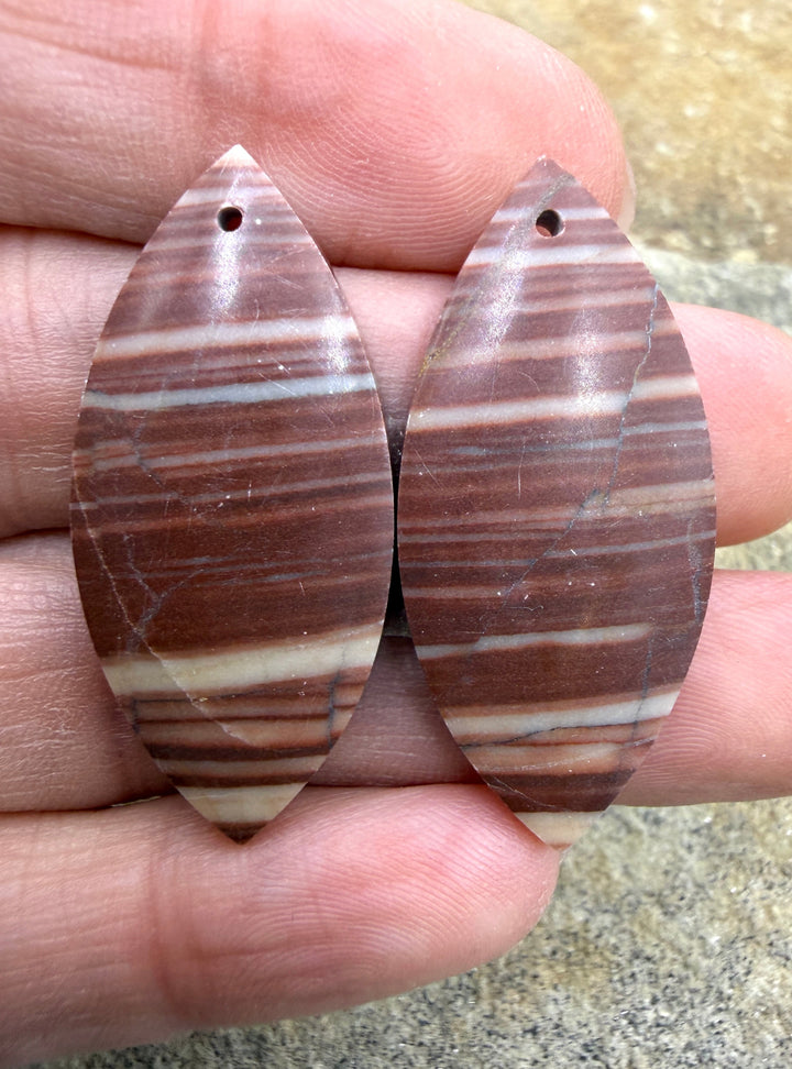 Utah Wonderstone BIG Matching Earring Slab Bead Pair