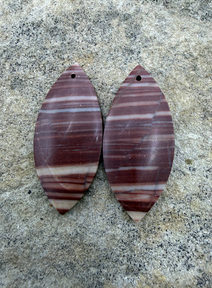Utah Wonderstone BIG Matching Earring Slab Bead Pair