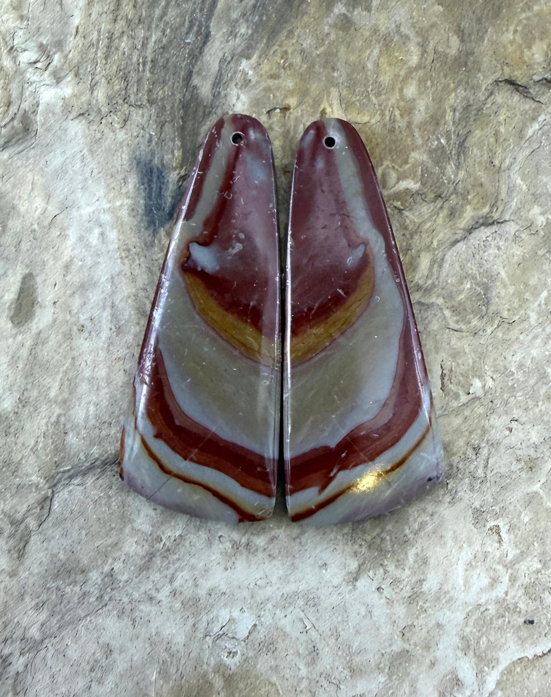 Utah Wonderstone BIG Matching Earring Slab Bead Pair