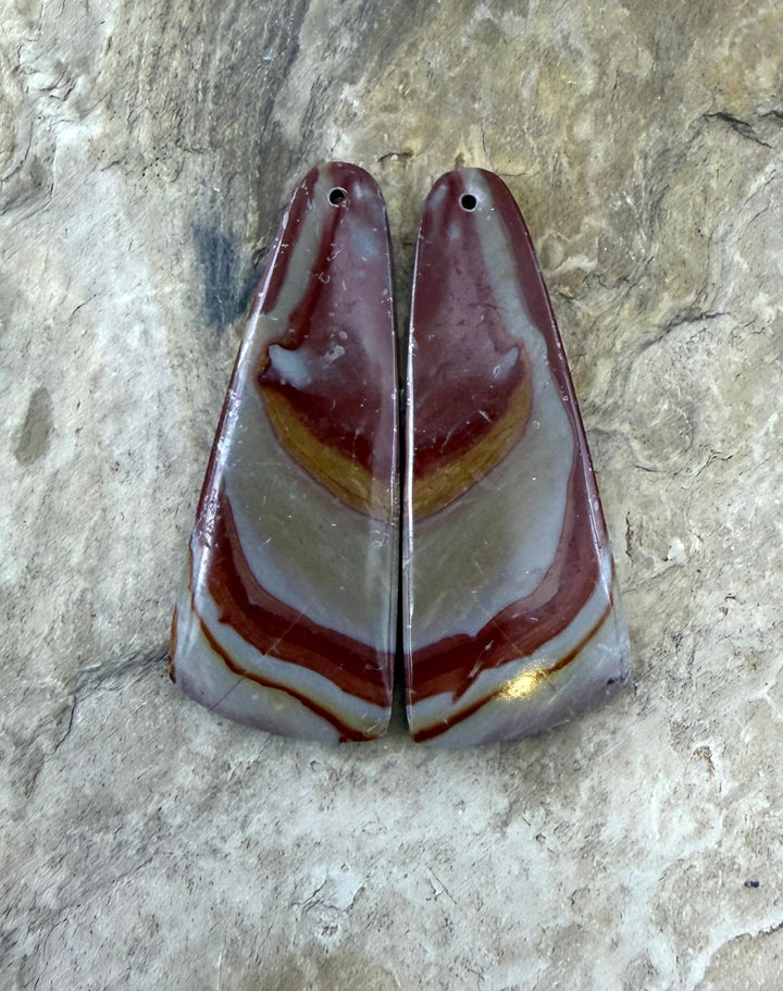 Utah Wonderstone BIG Matching Earring Slab Bead Pair