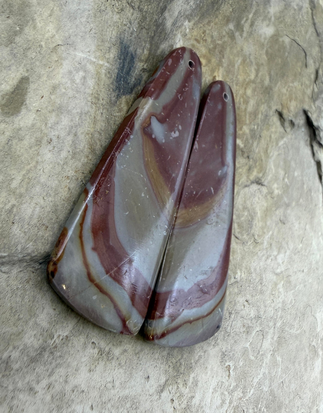 Utah Wonderstone BIG Matching Earring Slab Bead Pair