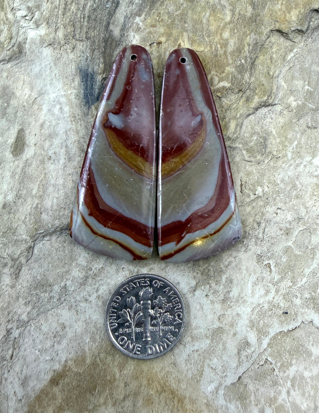 Utah Wonderstone BIG Matching Earring Slab Bead Pair