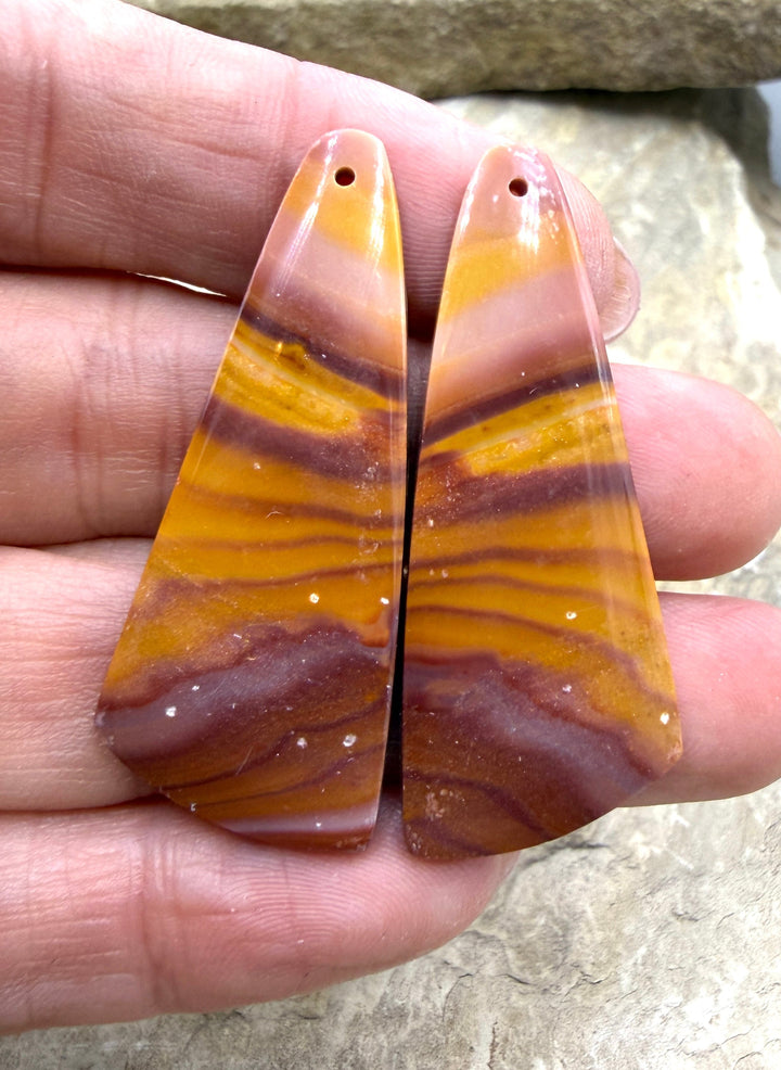 Utah Wonderstone BIG Matching Earring Slab Bead Pair