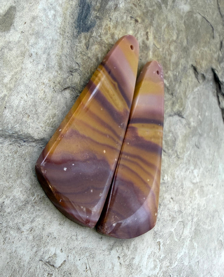 Utah Wonderstone BIG Matching Earring Slab Bead Pair