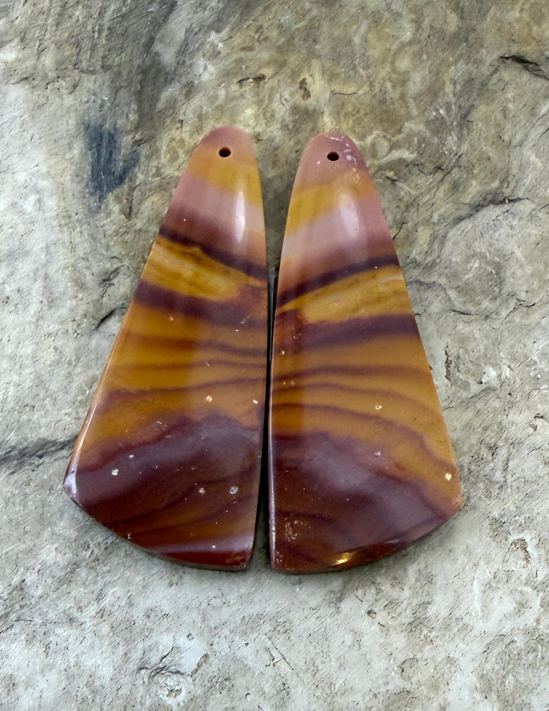 Utah Wonderstone BIG Matching Earring Slab Bead Pair