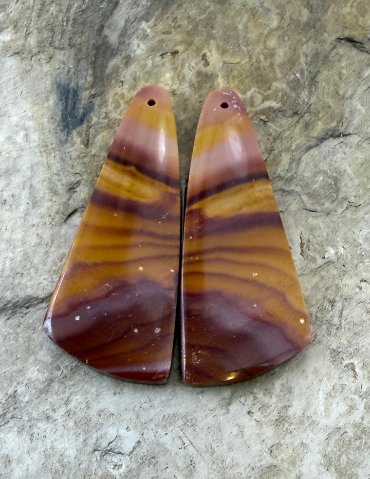 Utah Wonderstone BIG Matching Earring Slab Bead Pair